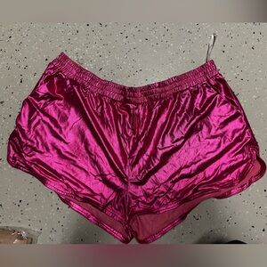 Kate Kasin Pink Lame Shorts XXL
